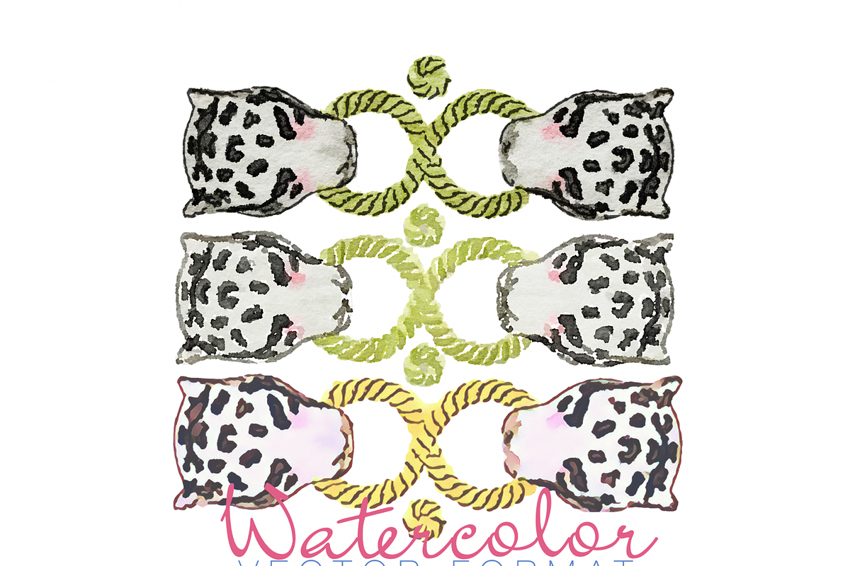 Cheetah Link Watercolor Clip Art, an Illustration by HERRINGTON DESIGN (Photo 2 of 2)