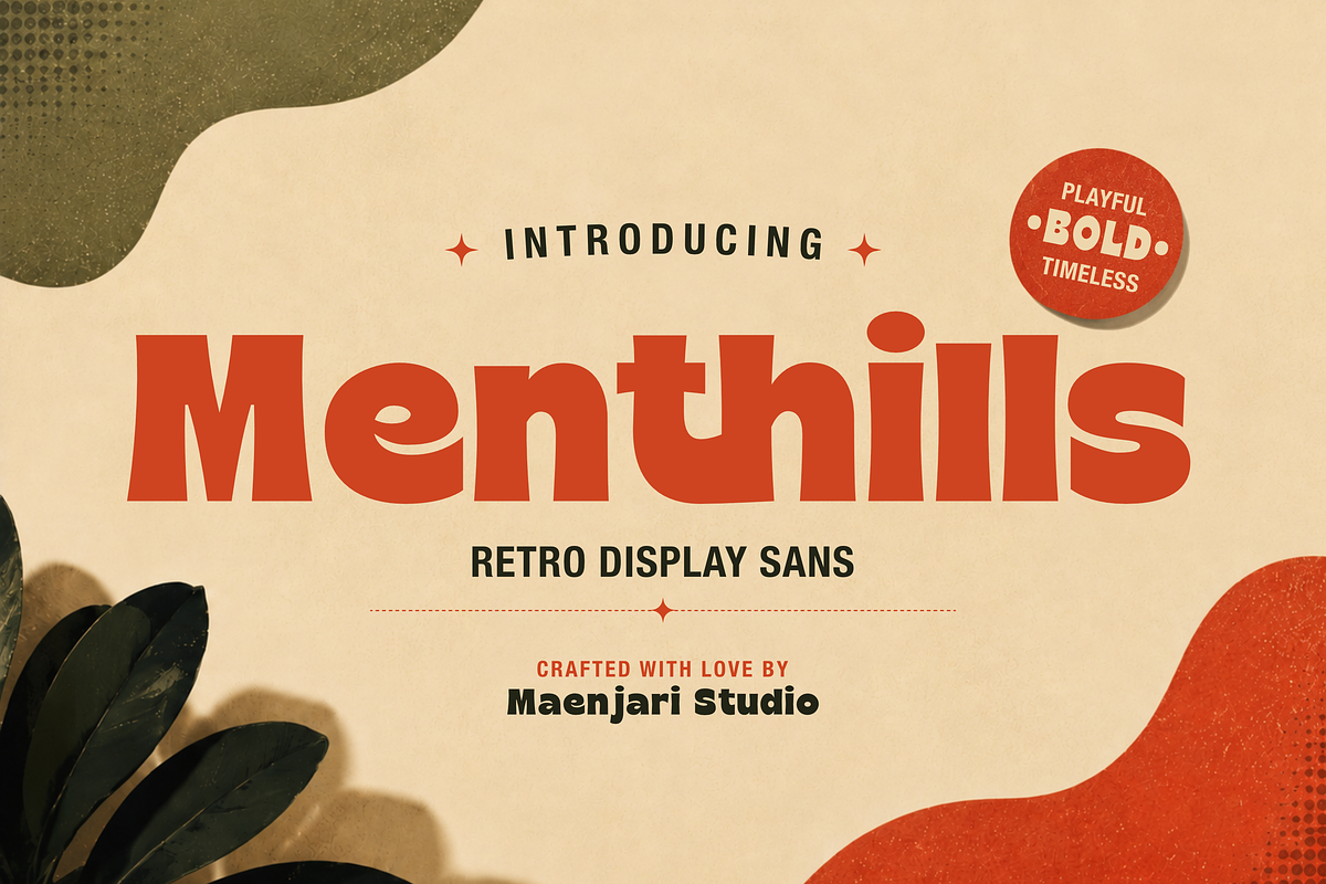 Menthills - Retro Display Sans, a Sans Serif Font by Maenjari Std (Photo 1 of 10)