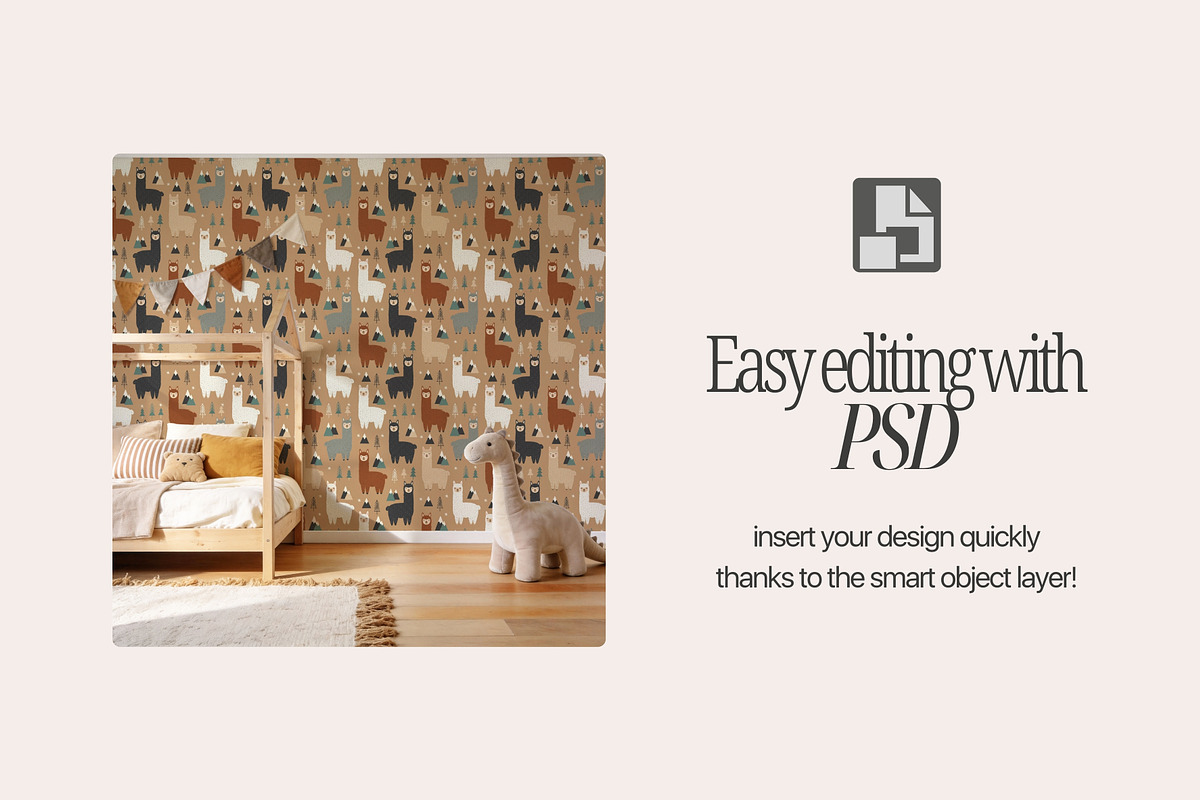 Toddler Room Wallpaper Mural Mockup, a Mockup by First Impression Mockups (Photo 4 of 4)