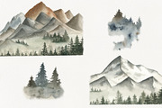 Mountains and forest clipart, an Object Illustration by ViolettaKh (Thumbnail 2 of 10)