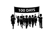 100 Days of School Crowd Silhouette, an Object Graphic by jahid234 (Thumbnail 9 of 9)