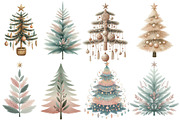 Watercolor Boho Christmas Trees, an Illustration by Designworld (Thumbnail 2 of 5)
