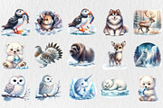 Watercolor Arctic Animals Clipart, an Animal Illustration by Rose Art (Thumbnail 2 of 4)