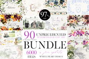 Watercolor Floral Bundle 90 in1, an Animal Illustration by whiteheartdesign (Thumbnail 1 of 50)