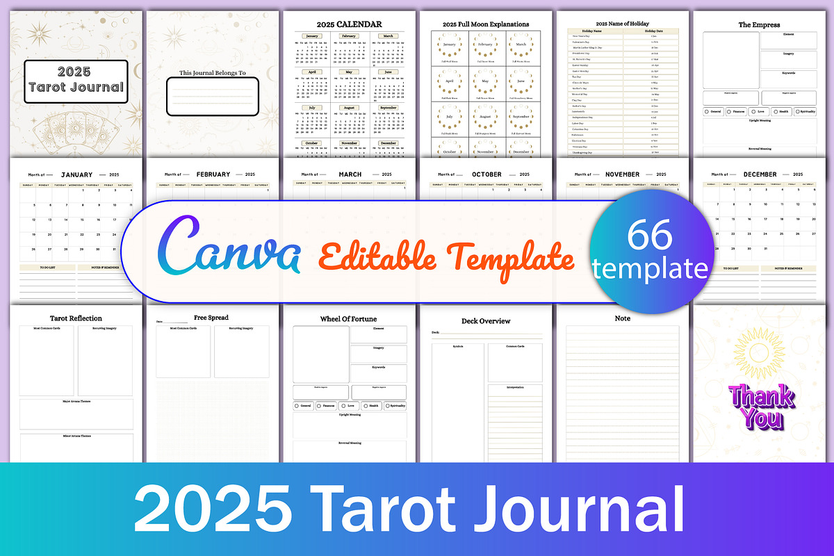 2025 Tarot Journal, a Print Template by Designmela01 (Photo 2 of 8)