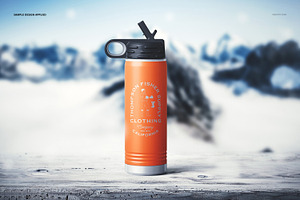 P. Coated 20 Oz. Water Bottle Mockup