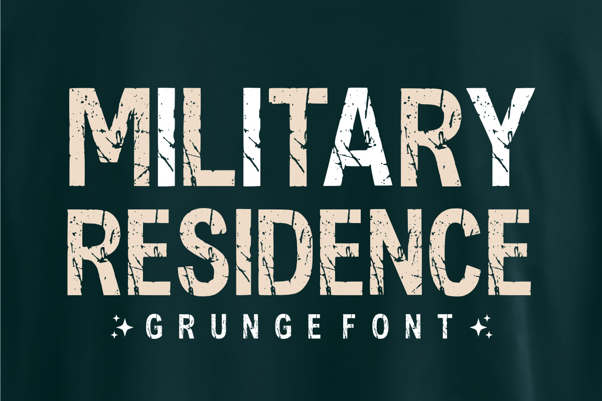Military Residence – Rugged Font, a Sans Serif Font by KiddoGlyphs Studio (Photo 1 of 4)