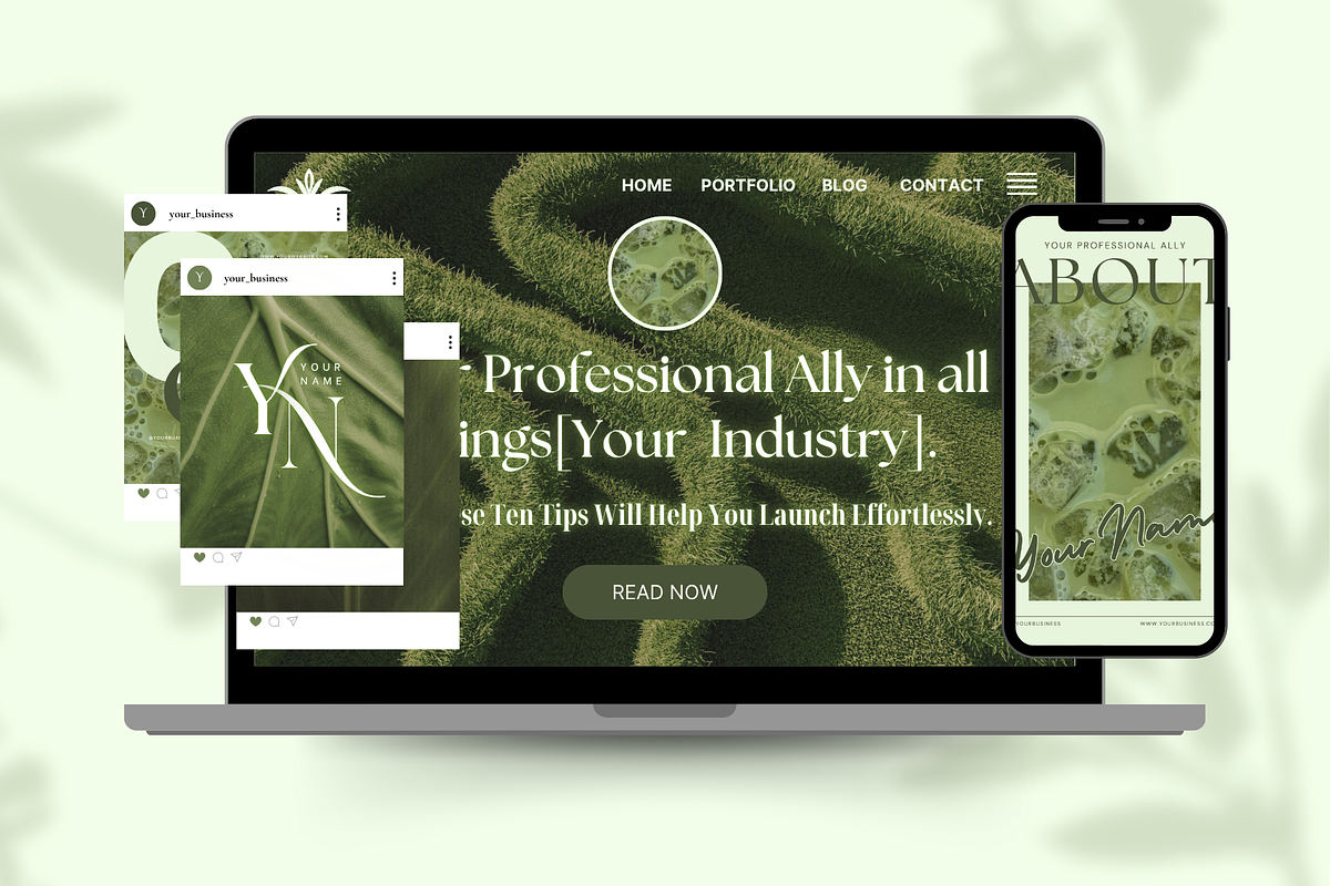 Matcha Green Branding Kit, a Social Media Template by The Flossy Finch (Photo 9 of 18)