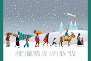 Christmas Cards and Banners Bundle, a Seasonal Illustration by ÁRTICA (Thumbnail 5 of 19)