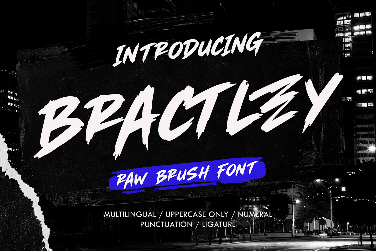 Bractley Bold Streetwear Brush Font, a Handwritten Font by Maulana Creative (Photo 1 of 7)