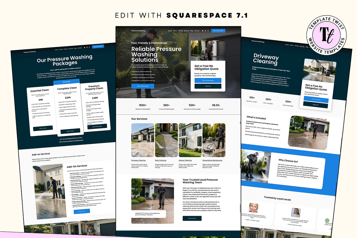 Pressure Washing Squarespace Website, a Squarespace Template by Template Twist Shop (Photo 3 of 10)