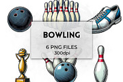 Bowling Clipart Collection, a Sport Illustration by QM_ART (Thumbnail 1 of 7)