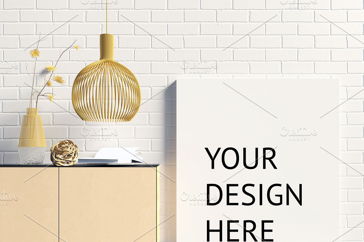 9 mock up poster frame in interior, a Print Template by ChromiumHeart (Photo 6 of 10)