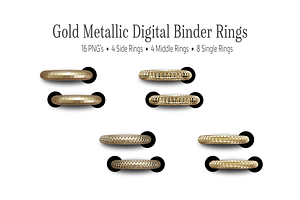 Gold Digital Planner Binder Rings