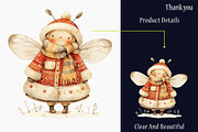 Cute Cartoon Christmas Bees Clipart, an Illustration by designcity5 (Thumbnail 5 of 5)