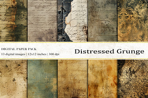Distressed Grunge Digital Papers, a Background Graphic by BonaDesigns