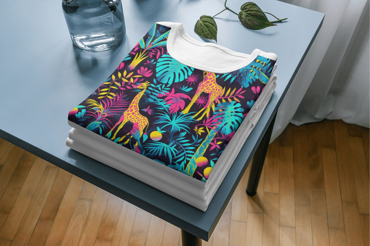 8 Neon Jungle Seamless Patterns, a Pattern Graphic by Inknfolly