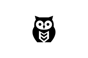 Owl Silhouette Vector Icon, an Animal Illustration by Vectorium Studio