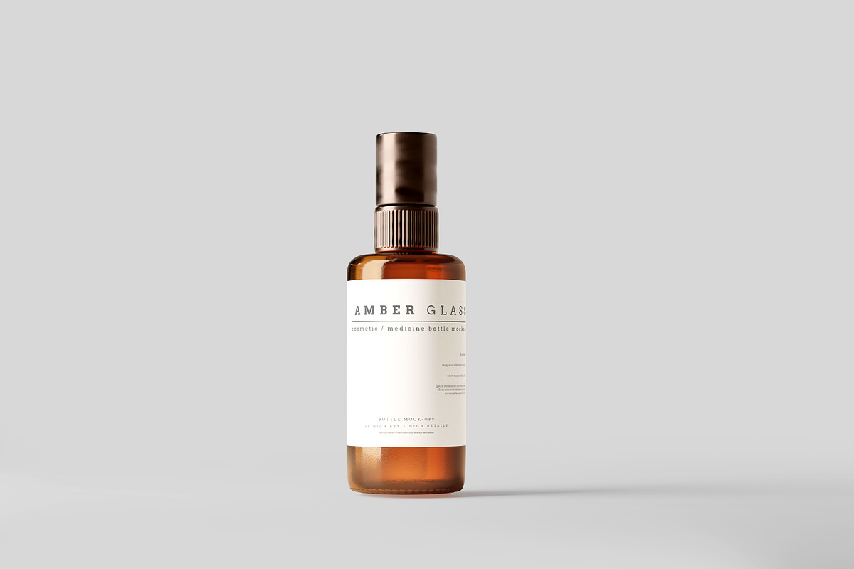 Amber Glass Spray Bottle Mockups, a Cups & Container Mockup by pmvch (Photo 1 of 10)