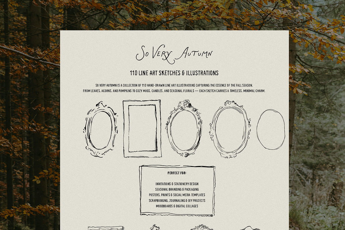 So Very Autumn: Line Art Clipart, a Seasonal Illustration by Purple (Photo 14 of 15)