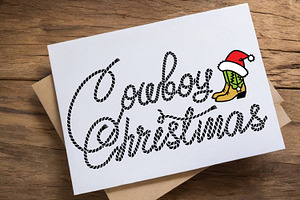 Cowboy Christmas Text SVG Cut File