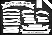 White Ribbon Banner Clipart, an Illustration by Amanda Ilkov (Thumbnail 2 of 4)