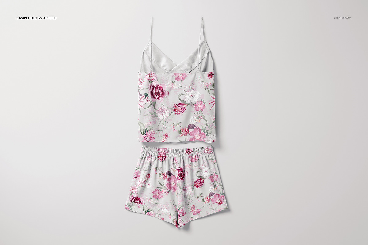 Short Silk Pajama Mockup Set, a Mask Mockup by creatsy5 (Photo 9 of 12)