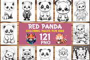 Red Panda Coloring Pages for Kids, a Brochure Template by LA Design (Thumbnail 1 of 10)