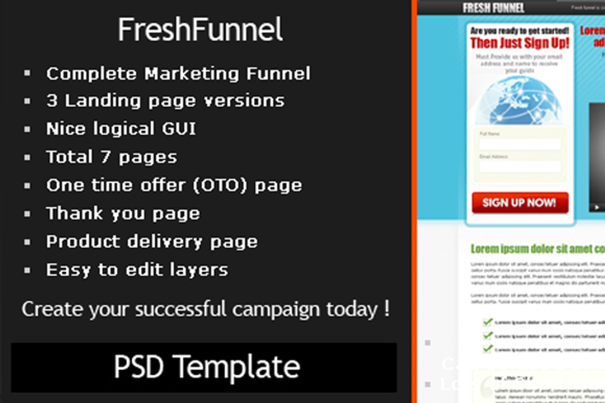 Freshfunnel PSD Template, a Websites & App Template by templatation (Photo 1 of 5)