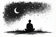 Cosmic Yoga Silhouettes Set, an Illustration by BIPLOB EXPERT (Thumbnail 8 of 9)