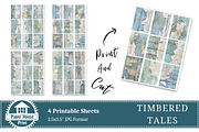 Distressed Aged Paper on Blue Wood, an Illustration by NiiiNArt (Thumbnail 8 of 8)
