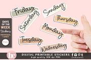Days Of The Week Stickers PNG EPS, a Work Illustration by TheBlackCatPrints (Thumbnail 2 of 3)