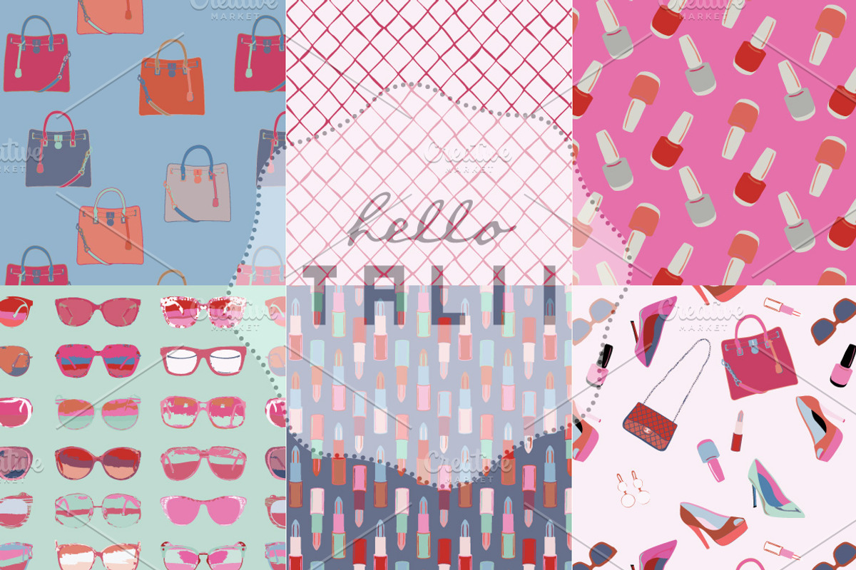 City Girl Fashion Set Digital Paper, a Pattern Graphic by Hello Talii (Photo 2 of 3)