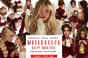 Cozy Winter Clipart, an Illustration by CreationArt (Thumbnail 1 of 5)