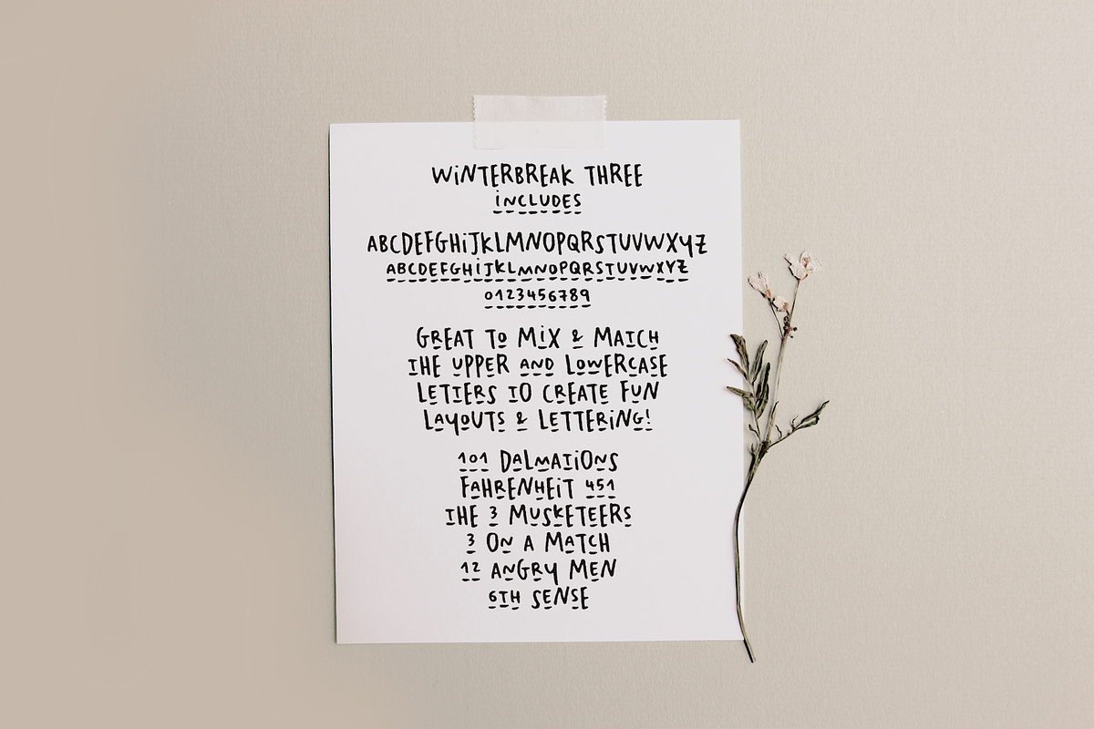 Winterbreak font and doodles set, a Handwritten Font by Ana's Fonts (Photo 3 of 8)