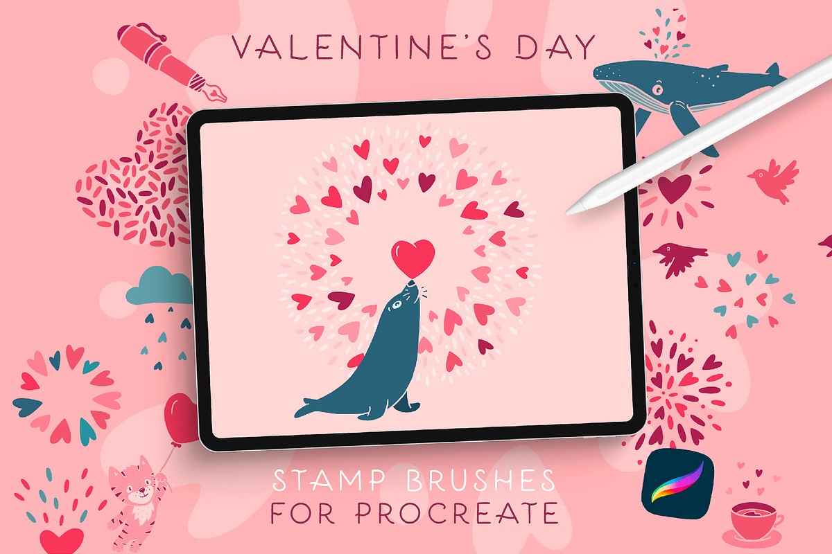 Valentine's Day Procreate Brushes, a Brush Add-On by Pencil Twist (Photo 1 of 10)
