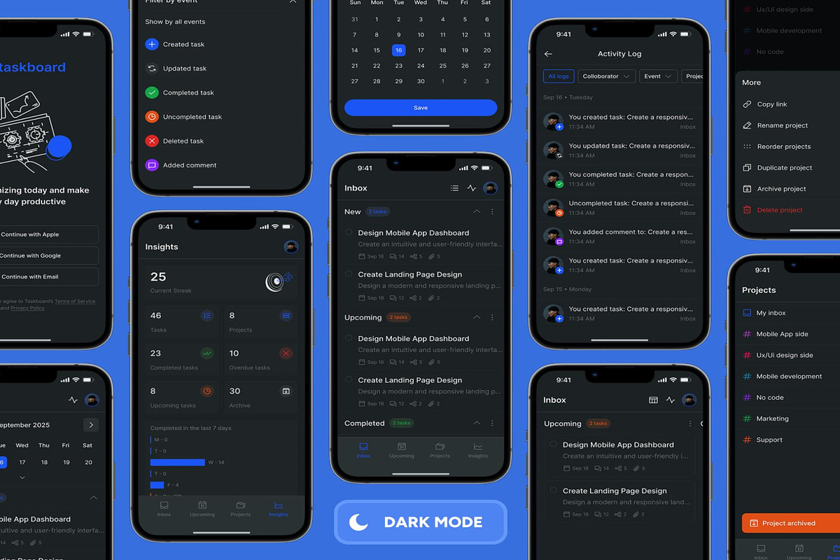 TaskBoard Tasks Management App Ui, an UI Kit Template by Creative Perspective (Photo 7 of 7)