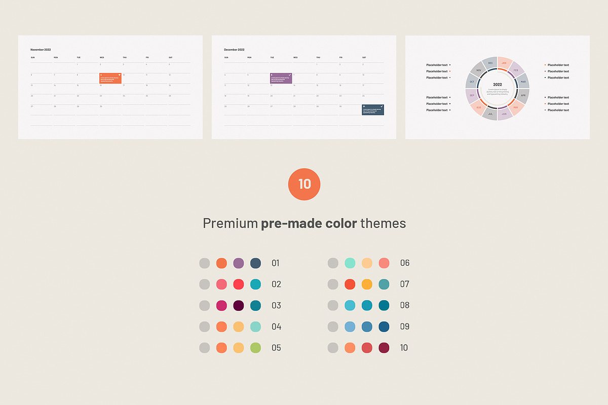 Calendar 2022 templates PowerPoint, a Presentation Template by HiSlide.io (Photo 6 of 6)