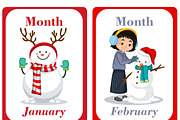 Months of the Year Flash Cards, a Card Template by DigitalsDesigns (Thumbnail 1 of 4)