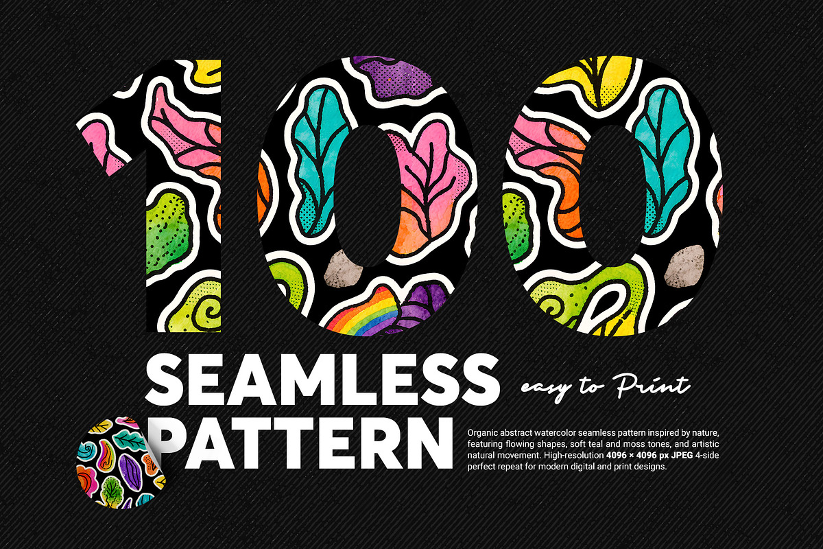 Organic Abstract Watercolor Patterns, a Pattern Graphic by DuoFankaar (Photo 14 of 14)