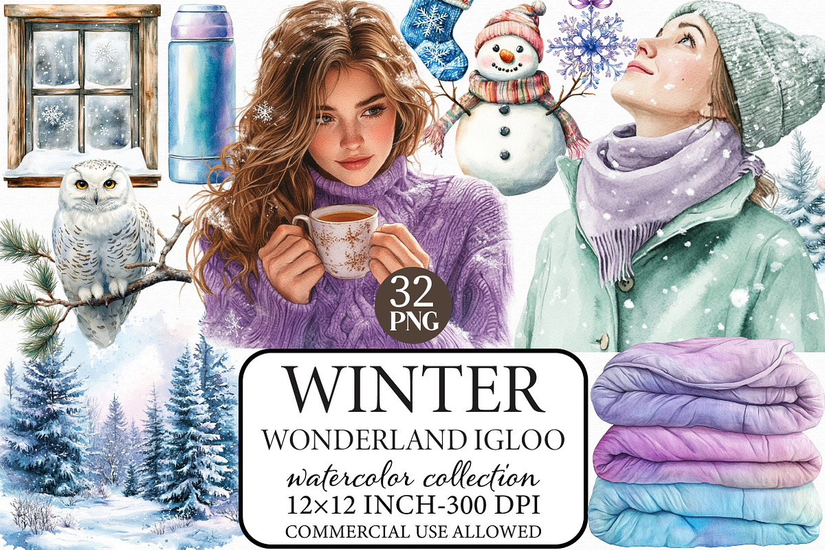 Winter Wonderland Igloo Clipart, an Illustration by Libby Wishes (Photo 1 of 7)