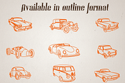9 Retro Vintage Car - editable color, an Object Graphic by HVF Studio (Thumbnail 4 of 5)