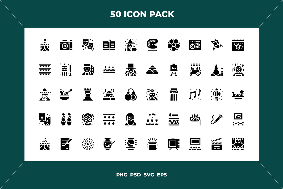 Cultural activities icons, an Outline Icon by Wencory (Photo 1 of 2)