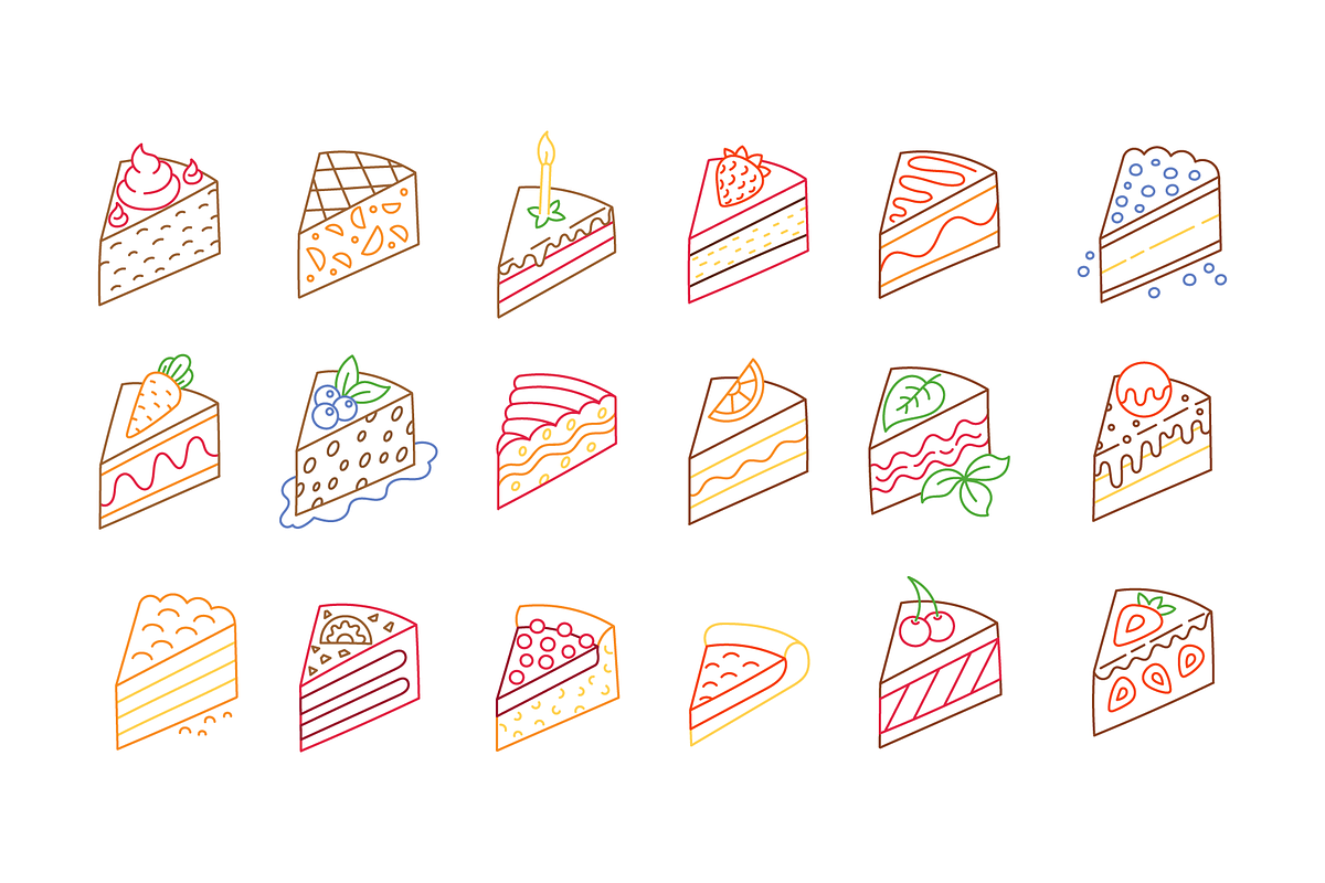 Isometric Cake Set, Slice Diagrams, a Food Illustration by Ilia Design (Photo 4 of 10)
