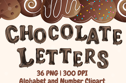 Chocolate balloon alphabet png