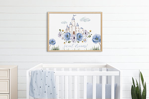 Watercolor Fairy Tale In Blue