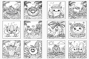 Fruit-Themed Summer Coloring Pages, a Seasonal Illustration by Lamia Emad (Thumbnail 2 of 4)
