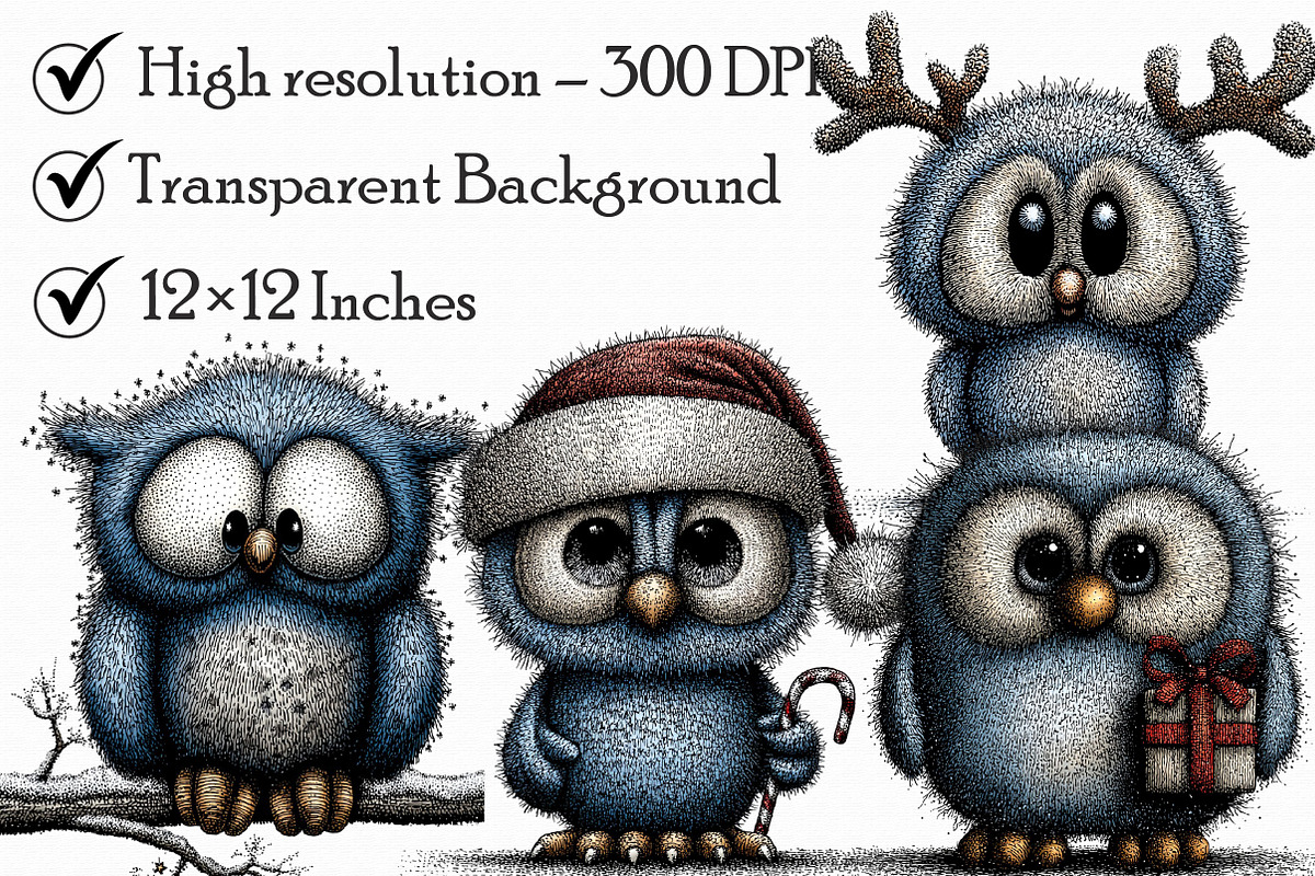 Whimsical Baby Snowy Owl Clipart, an Illustration by Libby Wishes (Photo 8 of 9)