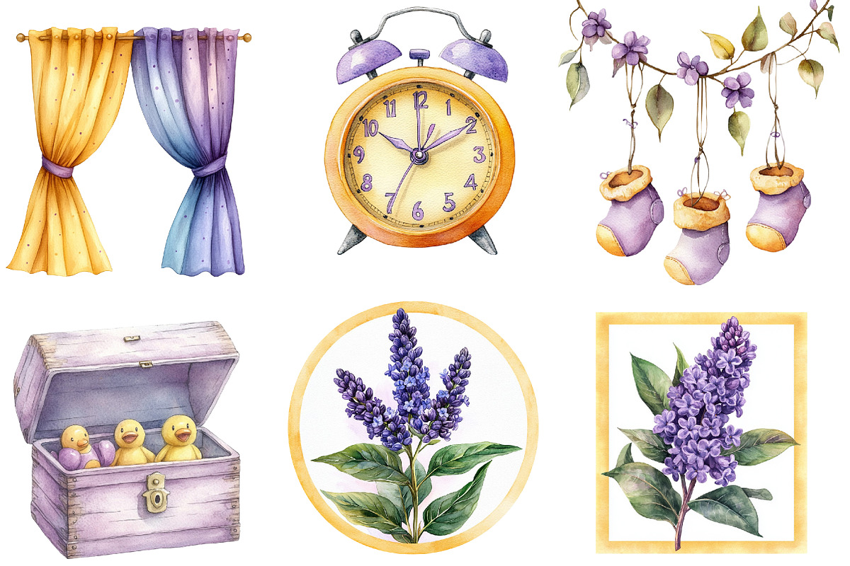 Yellow Light Lilac Baby Nursery, an Illustration by Designworld (Photo 3 of 5)
