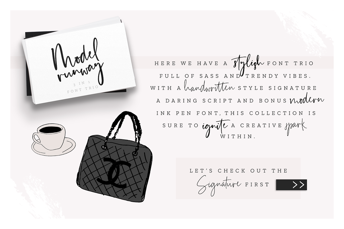 Model Runway Fonts + BONUS Extras preview 2
